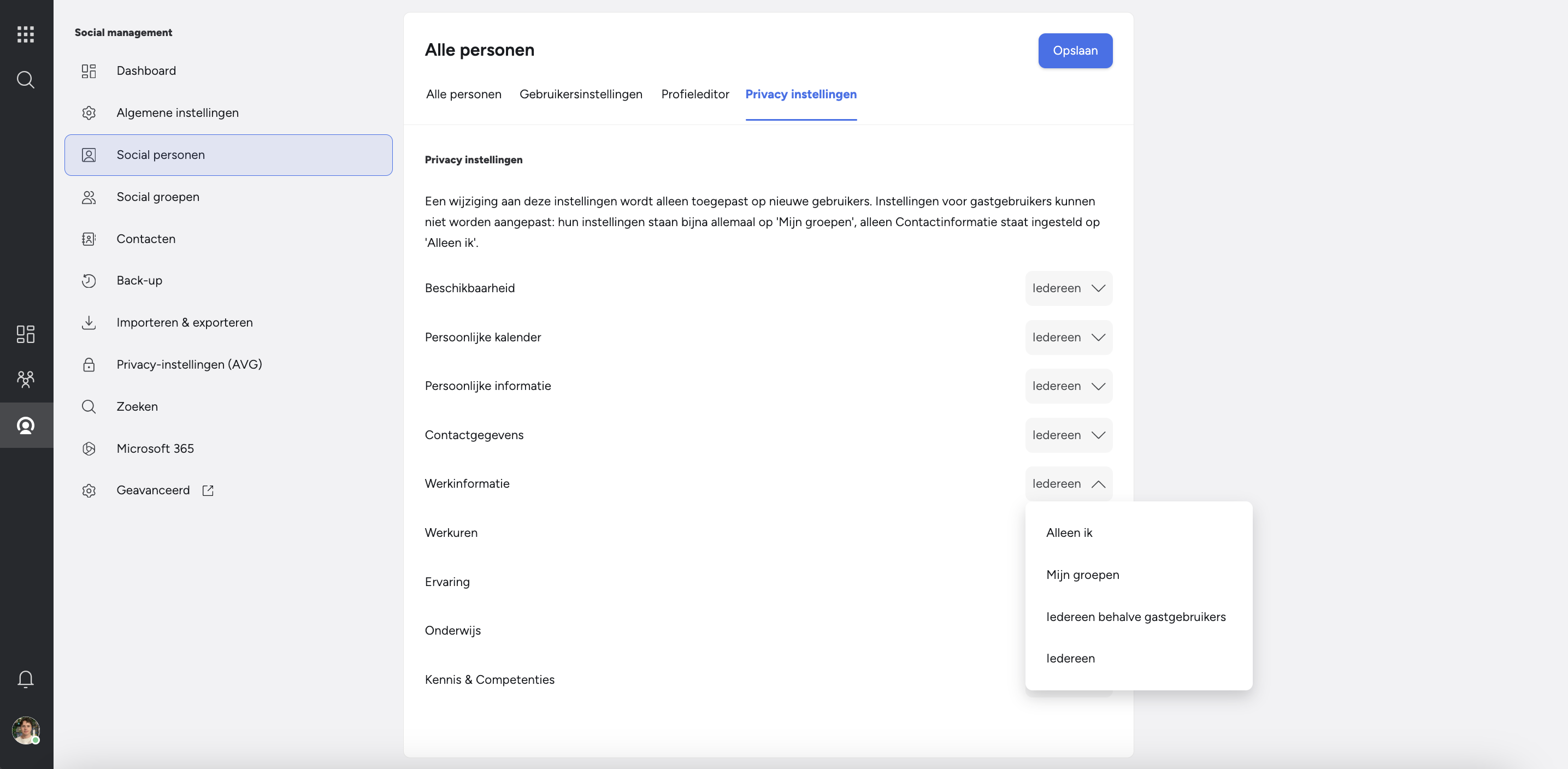 Social Management - Gebruikers - Privacy.png